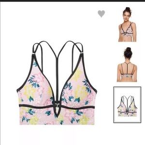 Victorias Secret PINK Velvet Bralette Floral Small